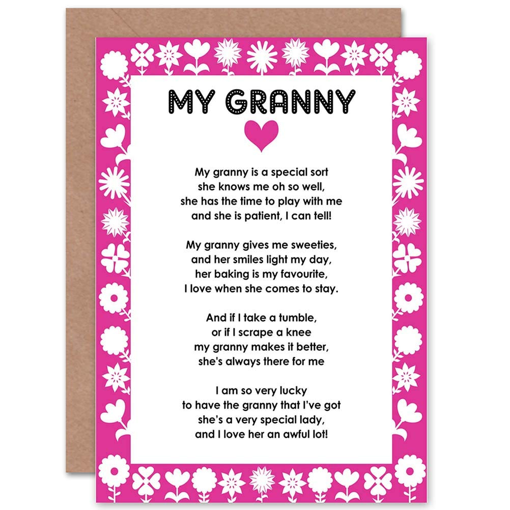 Wee Blue Coo GRANNY GRANDMA POEM LOVE ART GREETINGS GREETING CARD GIFT