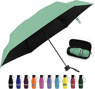Yoobure Small Mini Umbrella with Case Light Compact Design Perfect for Travel Lightweight Portable Parasol Outdoor Sun&Rain Umbrellas