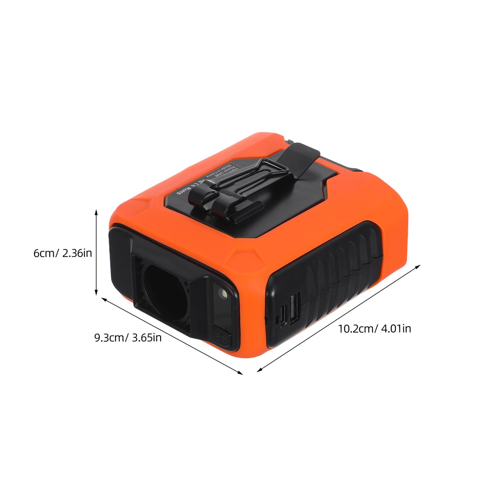 Ventilateur Portable Rechargeable USB pour Extérieur avec Batterie Lithium Abs, Support Stable de Bureau, Lampe Intégrée et Fixation Ceinture pour Camping et Tente