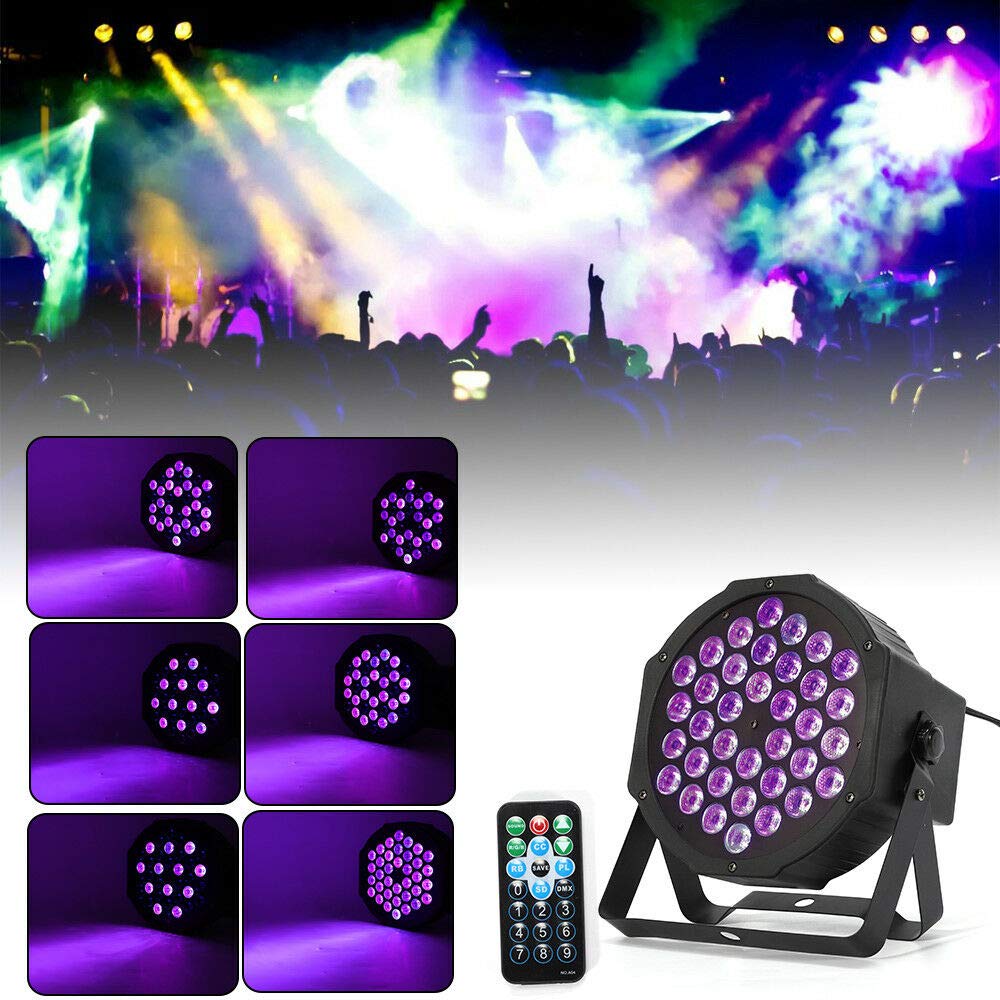 36 LED UV Schwarzlicht mit Fernbedienung, 72W Bühnenbeleuchtung schwarzlicht Scheinwerfer für Party Bühne KTV Club Disco Geburtstag