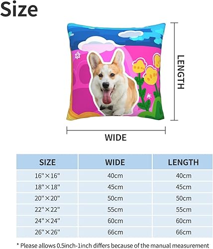 Miniatura 10 de Funda de almohada personalizada con foto de mascotas, funda de almohada personalizada para gatos y perros, funda de almohada de 20 x 20 pulgadas con