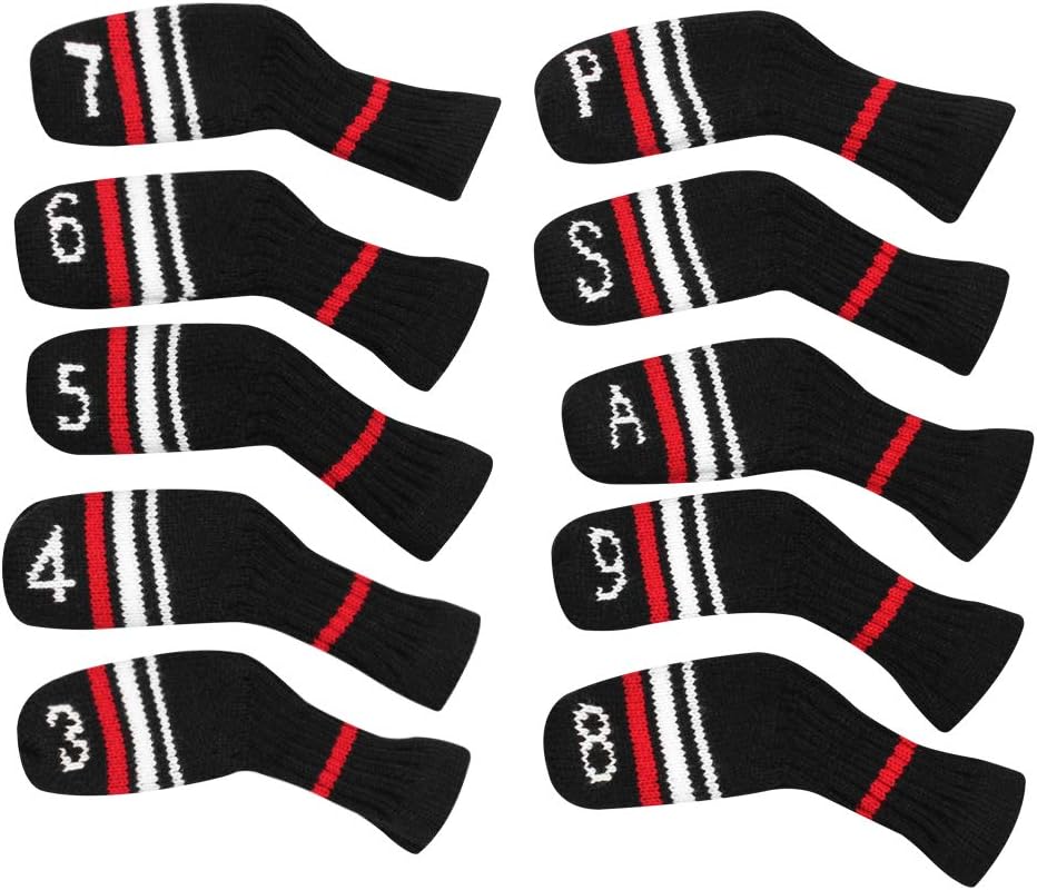 Scott Edward 7 Pcs/10 Pcs Golf Iron Covers Cuteness Knitted Socks Shape Washable & Durable Club Head Protector
