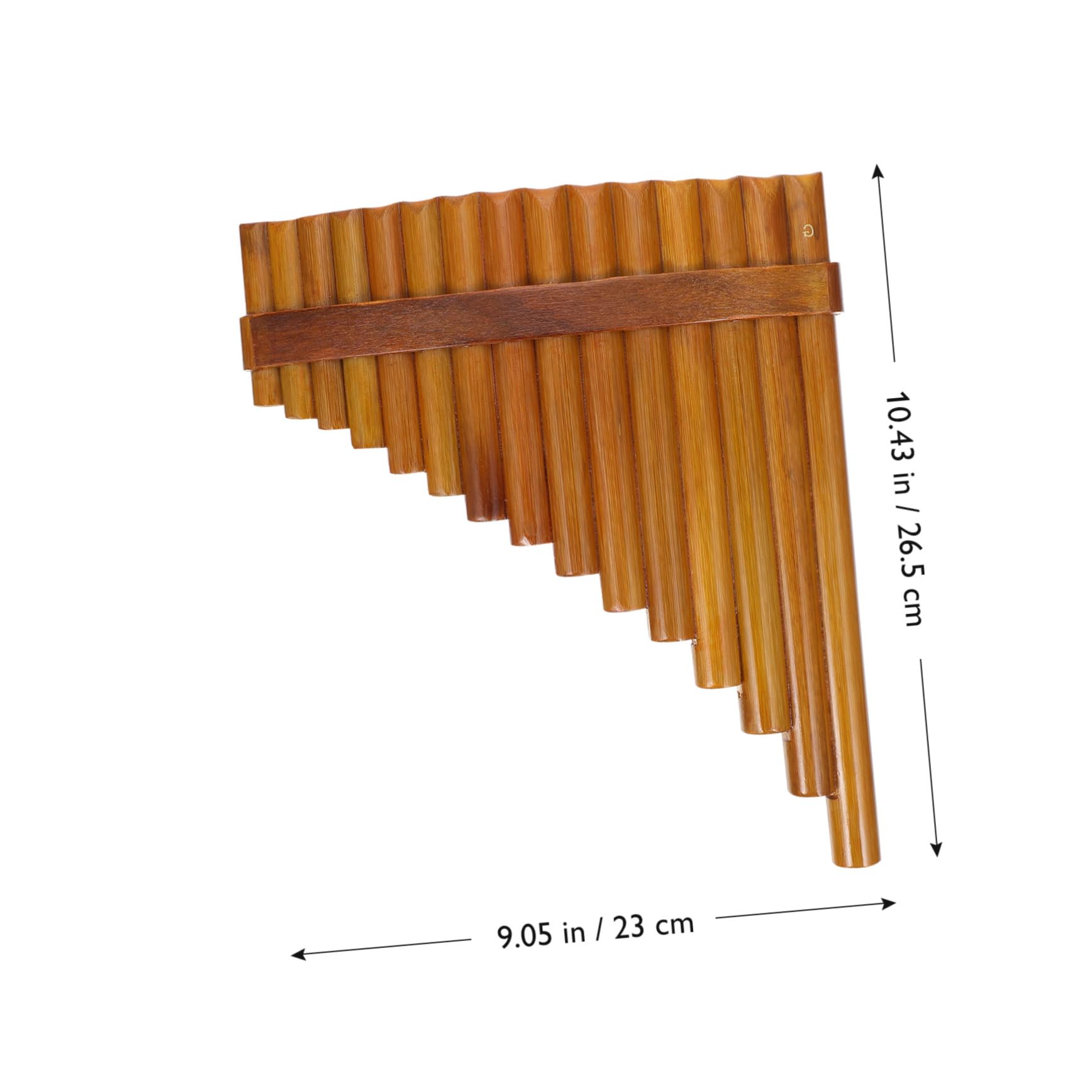 Flûte de Pan 15 Tubes Ton G Moyen en Bambou pour Débutants