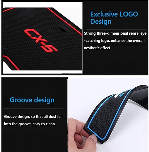 Miniatura 4 de Accesorios para el interior del automóvil, tapete de almacenamiento para puerta, tapete para portavasos, antideslizante, 18 unidades por juego