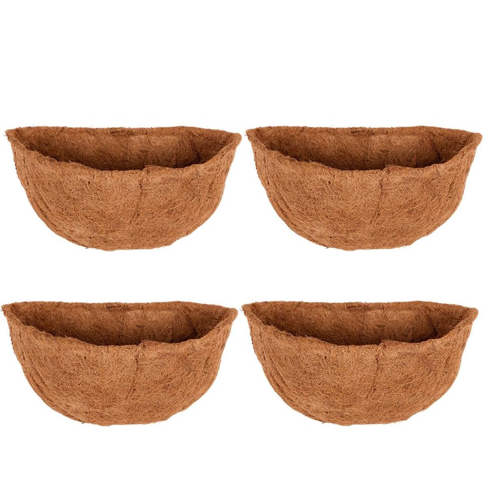 Frillybutts 4PCS 22 Inch Coconut Liners for Planters Half Round Half Circle Coco Fiber Replacement Liners for Wall Hanging Baskets โ image 1