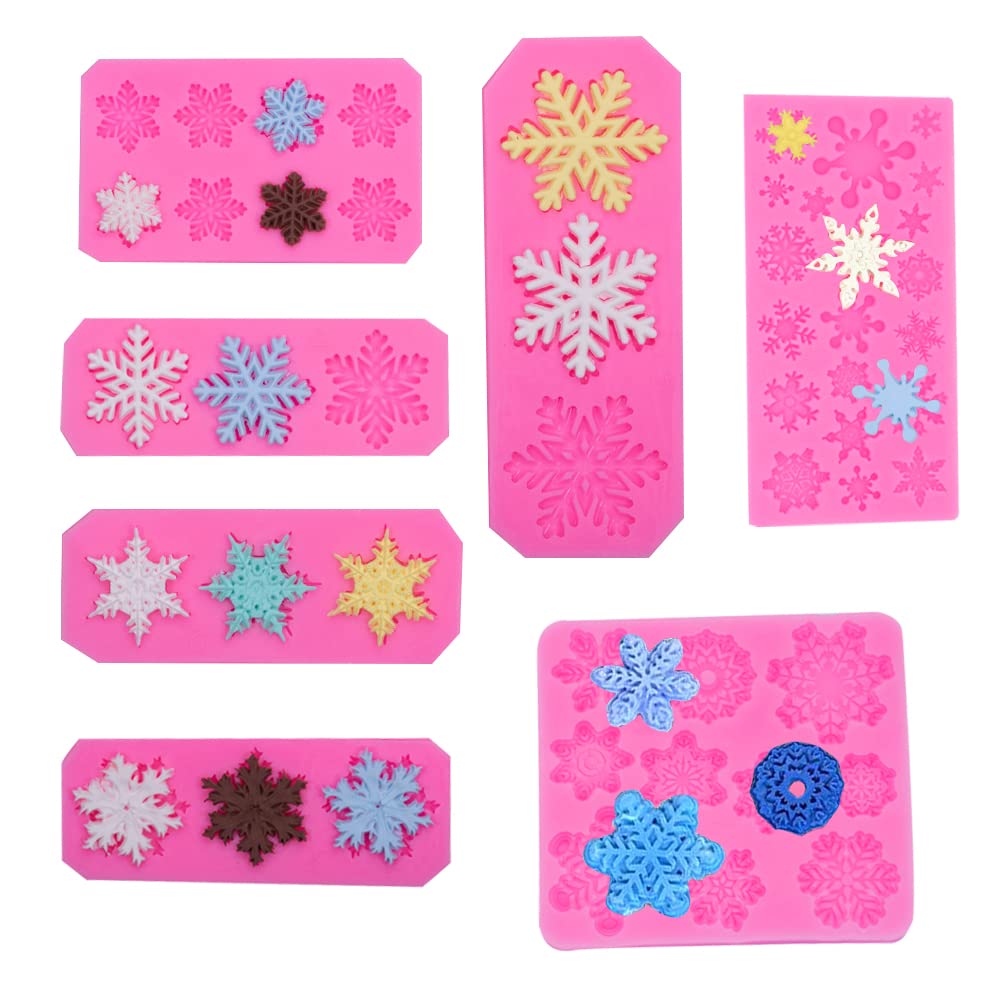 ZOOMPIL 7-Pack 3D Christmas Silicone Moulds with Snowflake DIY Cake Jelly Baking Moulds โ image 1