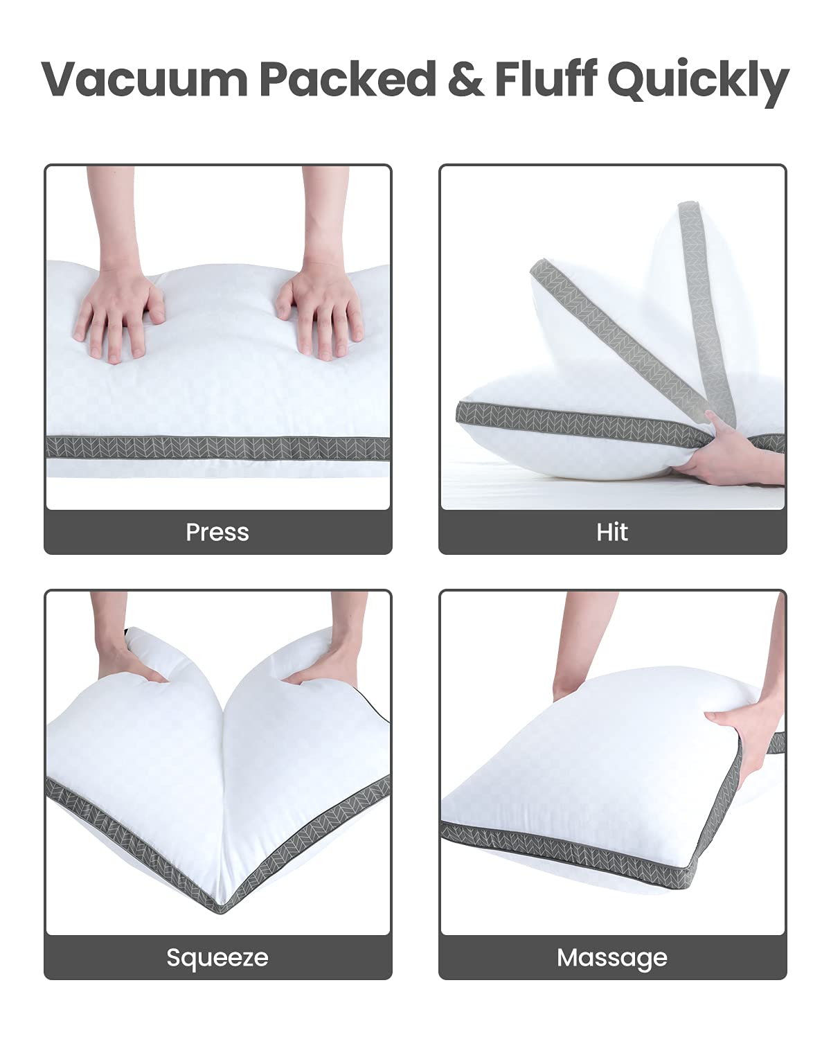 BedStory Pillows Standard Size Set of 2 for Sleeping, Down Alternative