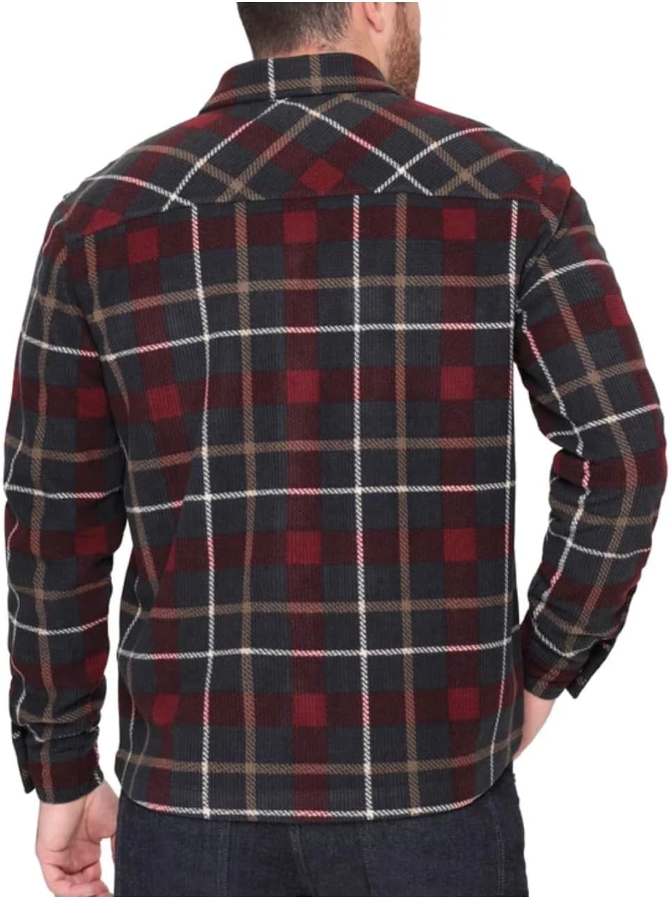The B.C. Clothing Co. Heritage Men's Textured Flannel Shirt (US, Alpha, X-Large, Regular, Regular, Red) - Image 3