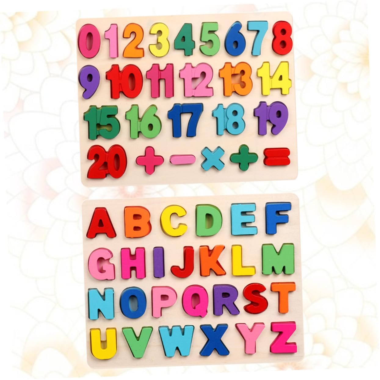 Puzzle Educativo de Madera para Números y Alfabeto Mayúsculas Colores Brillantes Juguetes Didácticos para Desarrollo Cognitivo y Habilidades Matemáticas Seguro y Ecológico