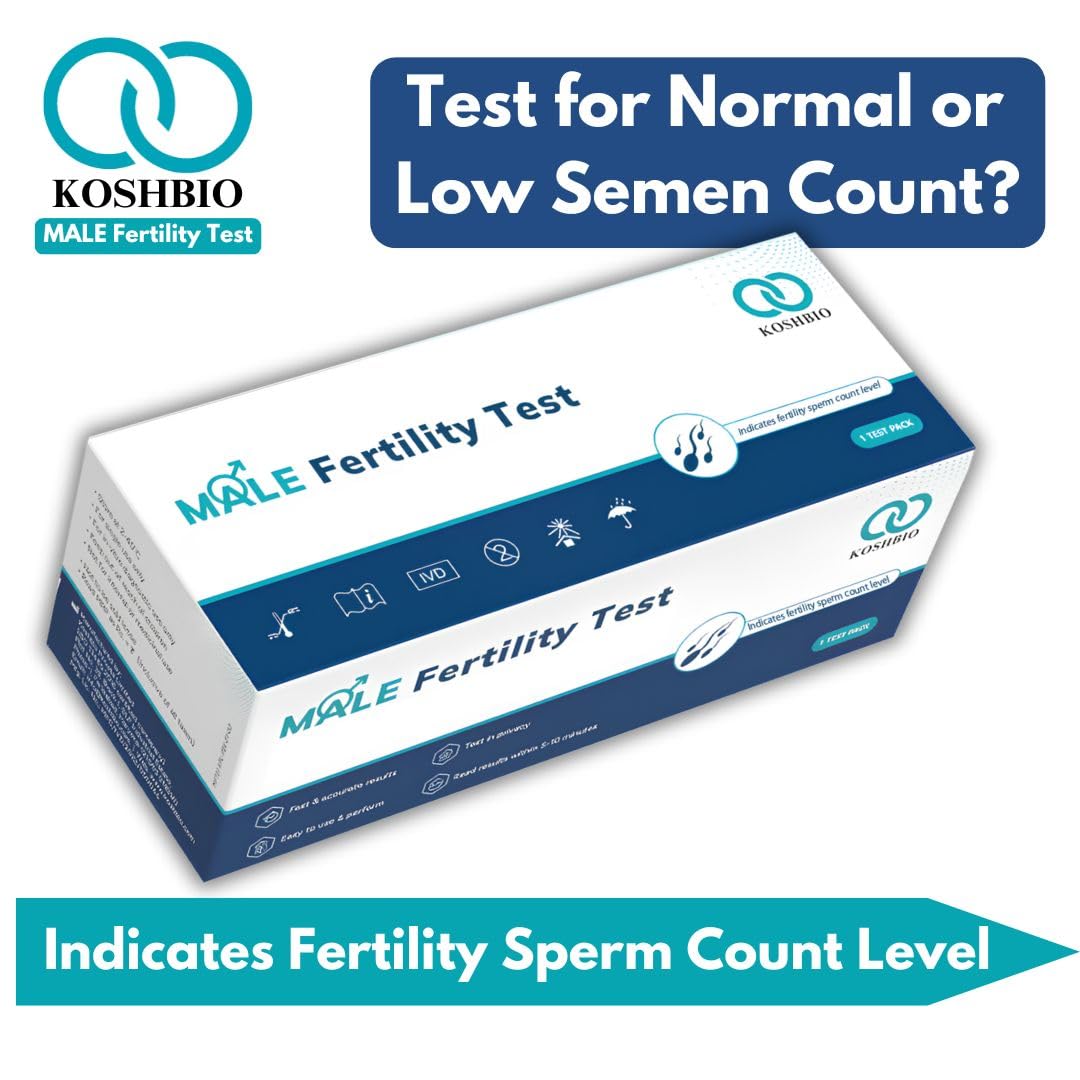 Koshbio Male Fertility Test Kit for discreet hometest/selftest (Indicate Normal or Low Sperm Count) - Pack of 1 Test 1