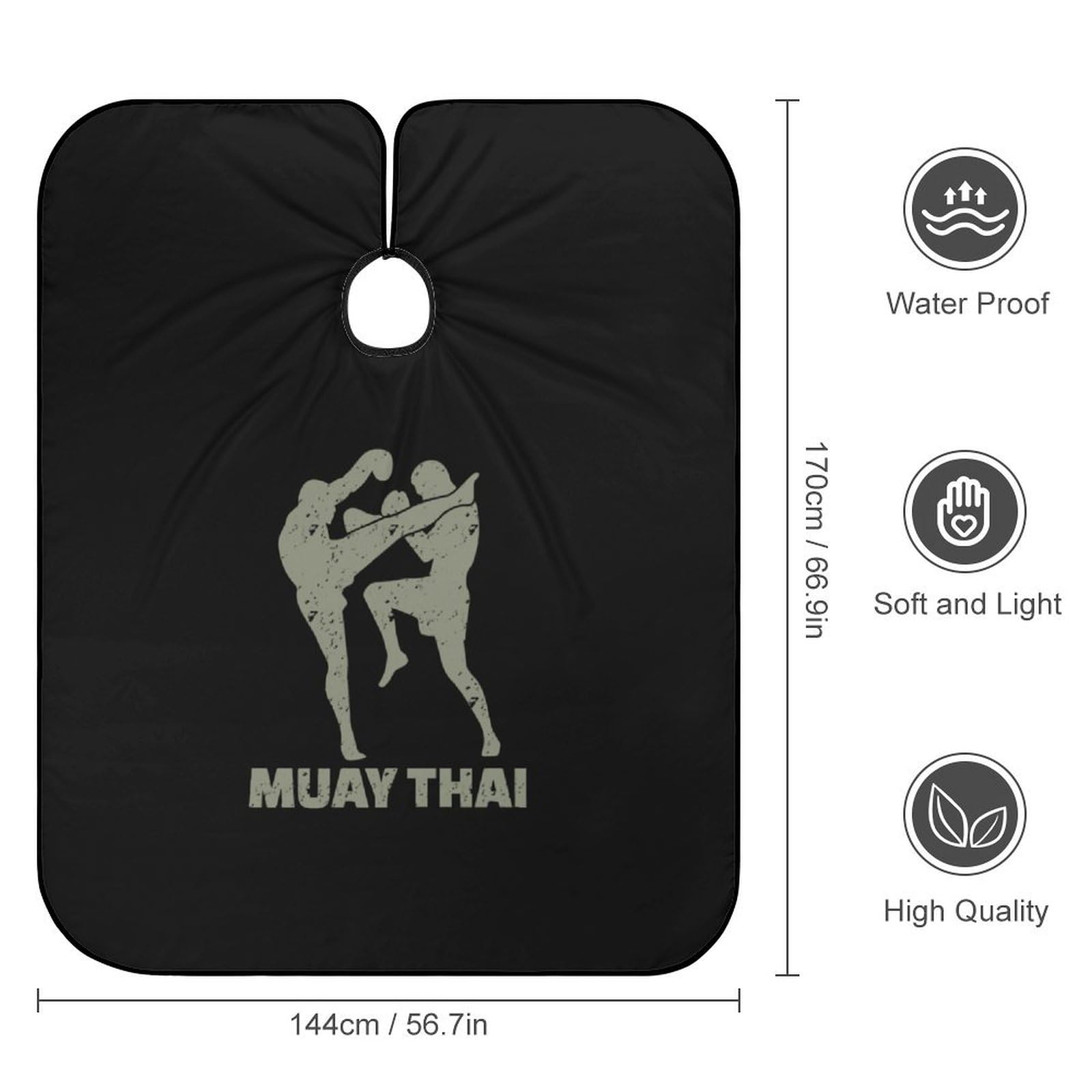 Muay Thai Hair Cutting Cape for Men Women Waterproof Barber Cape Adjustable Salon Haircut Capes