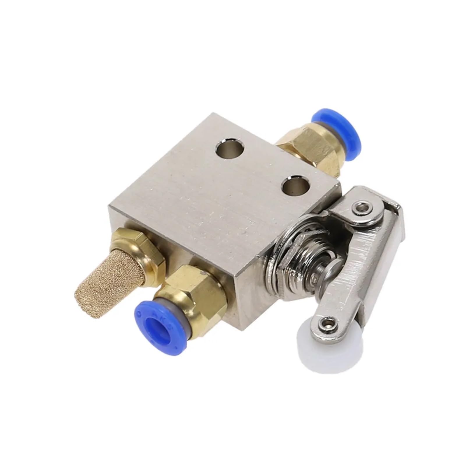 TaoHHU Soupape d'échappement TAC2-31P 2 positions 3 voies à levier à galet, vanne mécanique, interrupteur de vanne pneumatique, filetage femelle 1/8" avec raccords(8MM)
