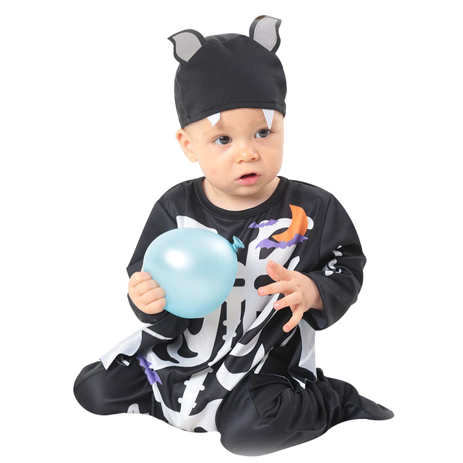 Completo di Halloween per Bambini Tutina Pagliaccetto Unisex Costume Zucca Body Invernale per Neonati Vestito da Carnevale e Halloween Costumi per Danza Bambina 2024 (Z02-Orange, 12-18 Months