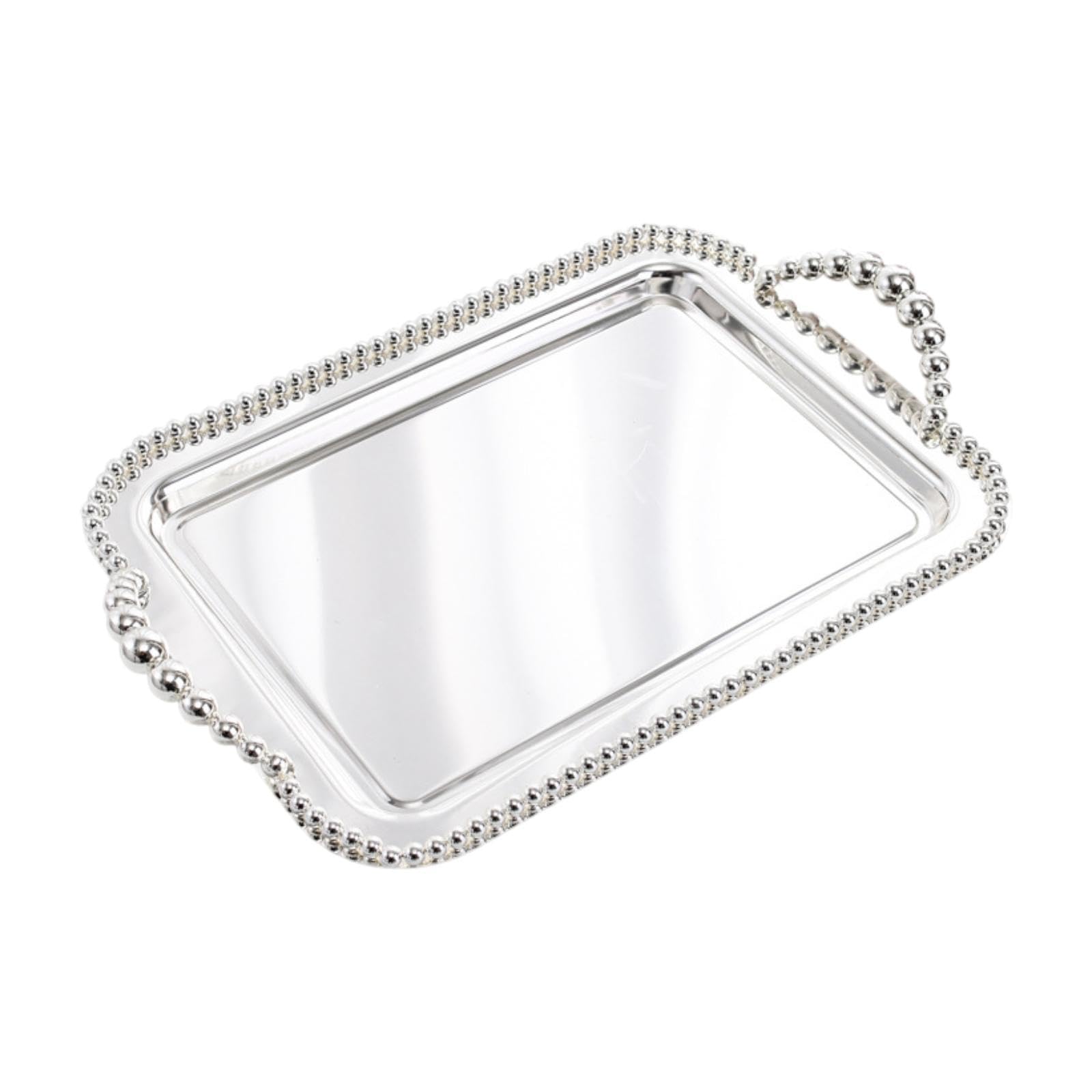 Bandeja Rectangular para Servir, Bandeja Decorativa, Elegante Bandeja para Taza de Té, Bandeja para Postres, Bandeja para Joyas, Bandeja para Alimento, Argén, Individual