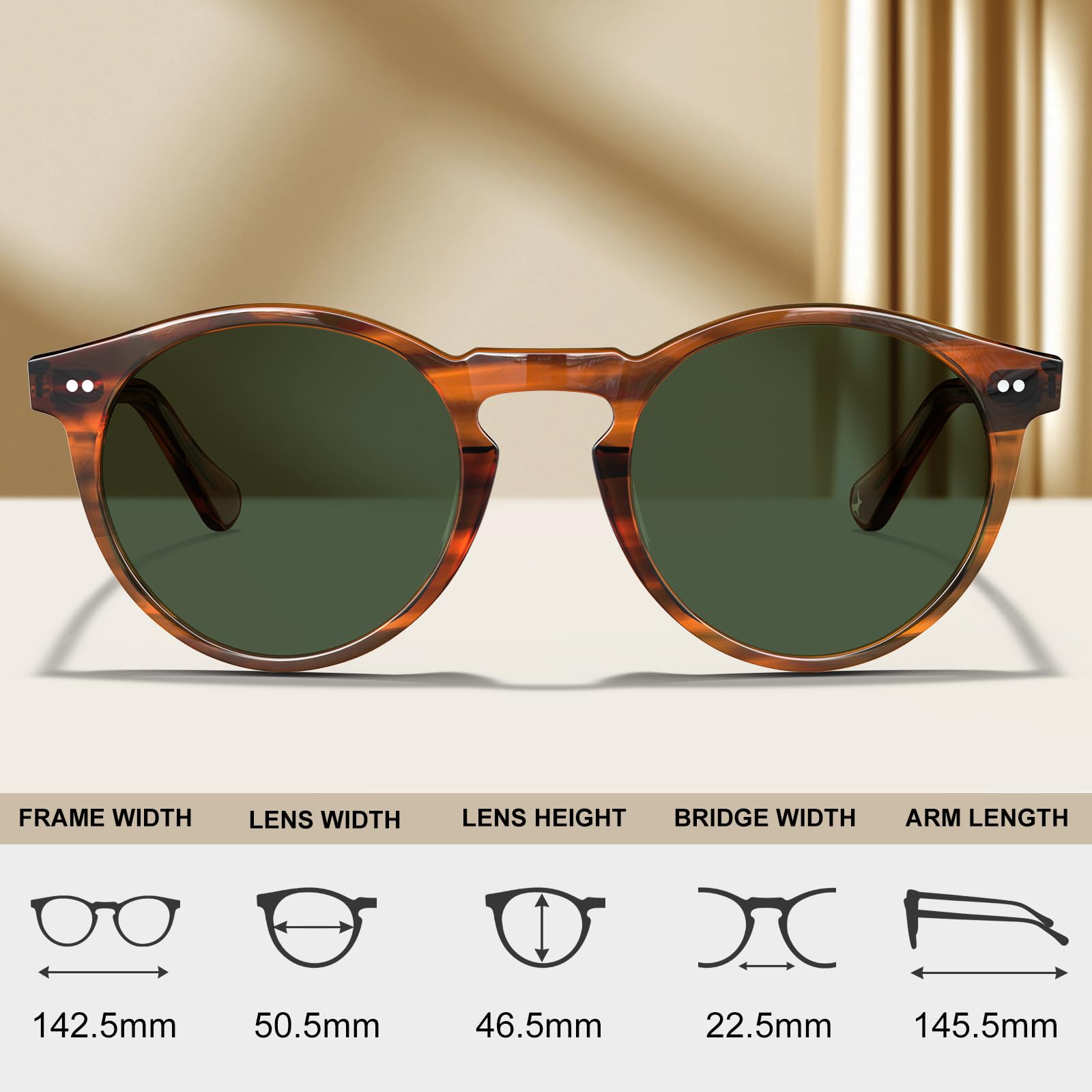 CARFIA Męskie okulary przeciwsłoneczne, z polaryzacją, w stylu vintage, ochrona UV400, do jazdy i podróży