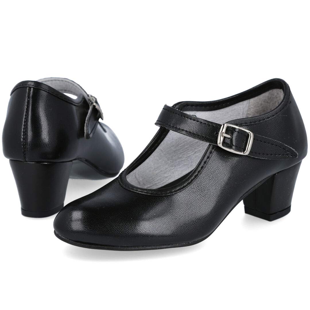 Creaciones Pasos DE BAILE15 Zapatos Flamenca - Sintético para: NIÑA Color: Negro Talla: