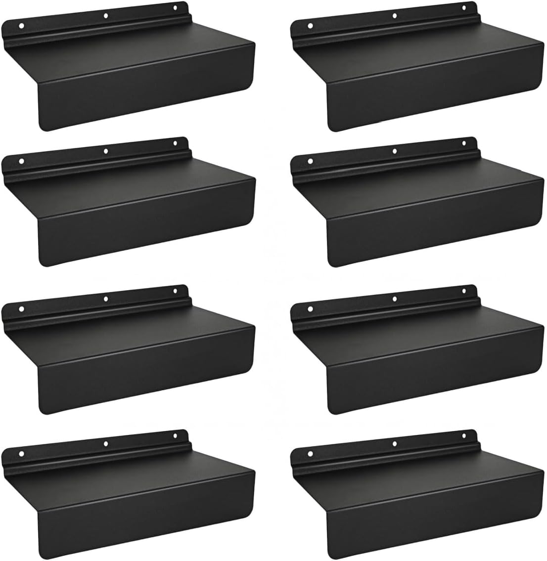 Cherry-S 6-Pack 10" x 4.3" Heavy Duty Metal Slatwall Shelves, Slat Wall Shelf Accessories with Concrete Anchors for Garage Organization, Retail & Home Wall Storage (Black)