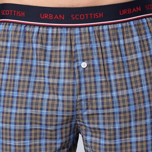 Image of Urban Scottish Men's Boxer | 100% Cotton | Regular Fit, Mid-Rise | Printed, Outer Elastic