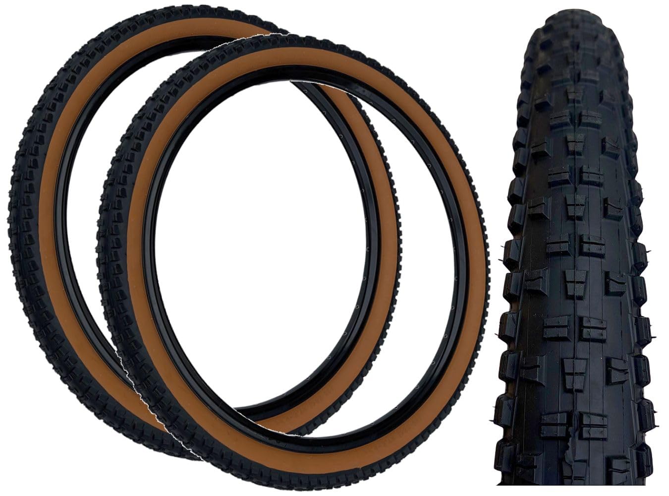 Baldys WOLFTRACK 29 x 2.35 Mountain Bike Tyres BROWN WALL (Pack of 2)
