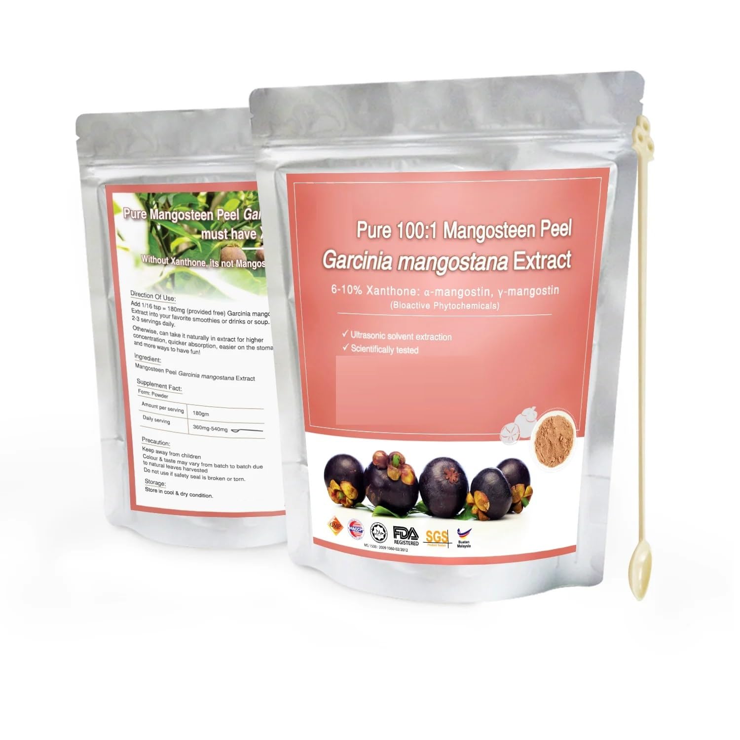 Extrakt aus Mangostan (Mangosteen) - 100g reines 100% natürliches Pulver ohne Zusatzstoffe - Für Suppen, Getränke, Backwaren