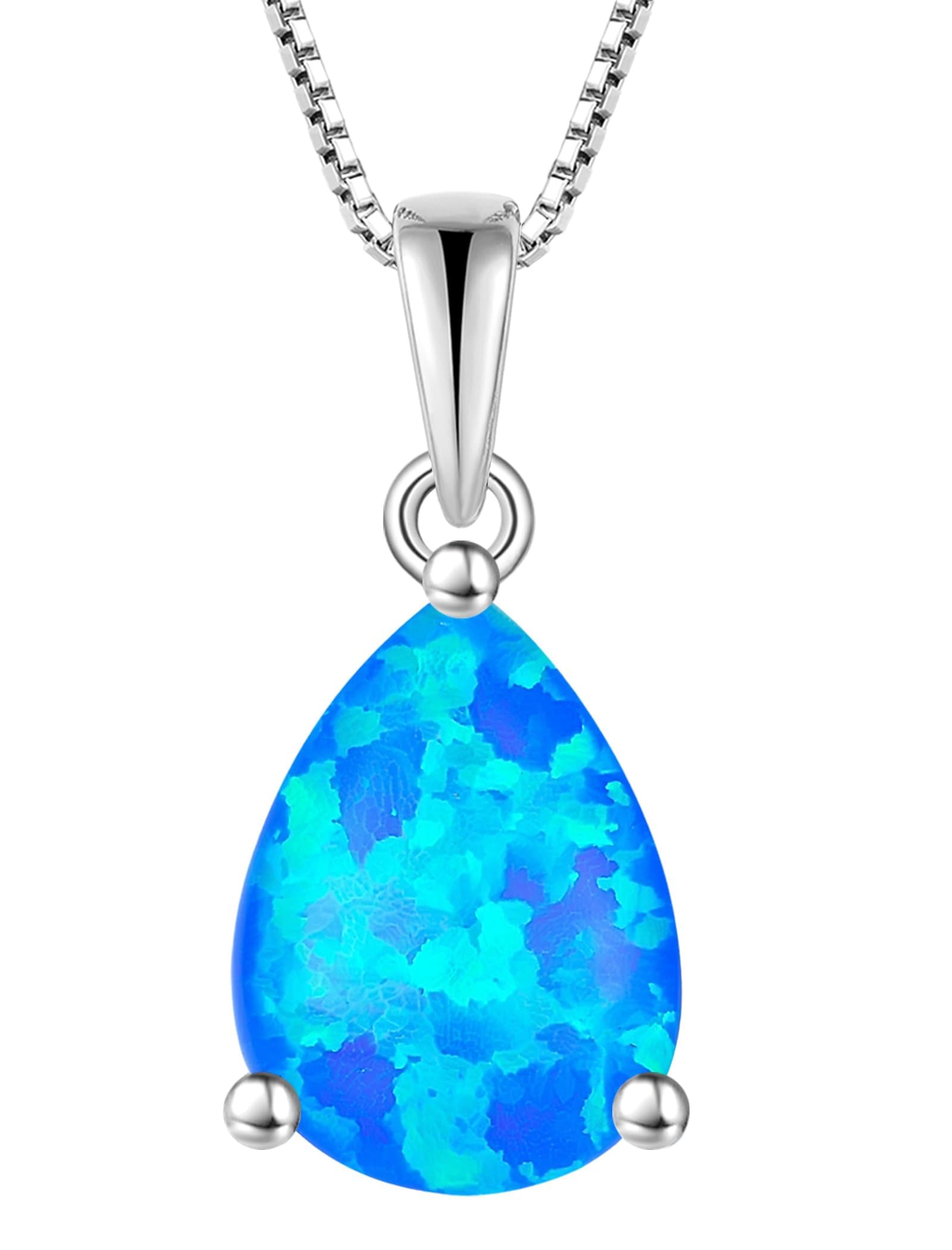 YL Collar Gota de Agua Plata de Ley 925 con 12 Piedras de Nacimiento Circonita Colgante para Mujer Mamá