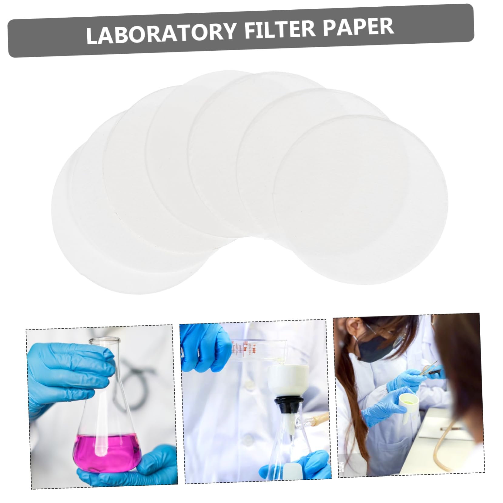 HEALLILY 4 Packs Filter Paper Laboratory Filter Paper for Labs Mushroom Chromatography Paper Lab Filter Pad