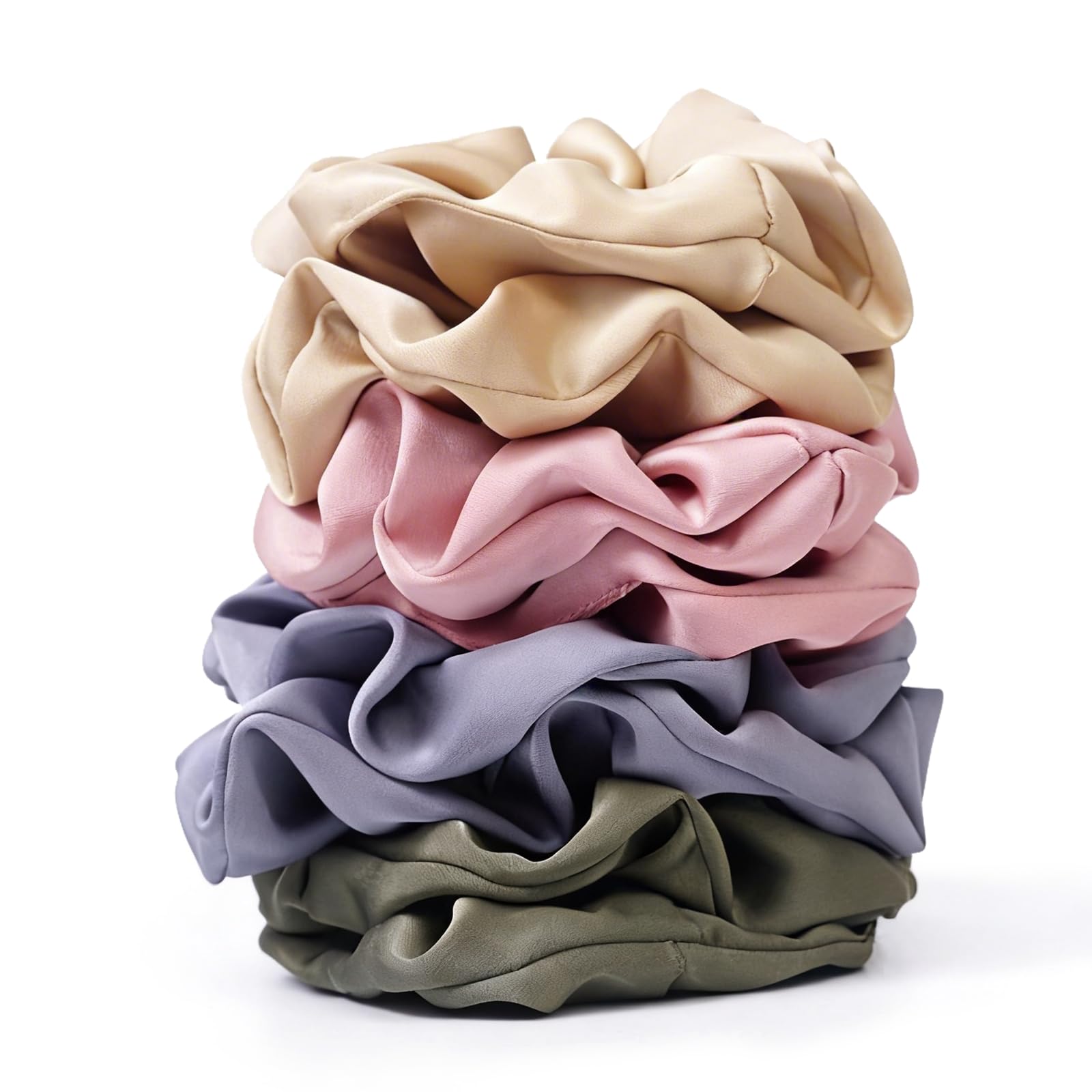 Satin Scrunchies - 8 Black Silk Hair Ties -28