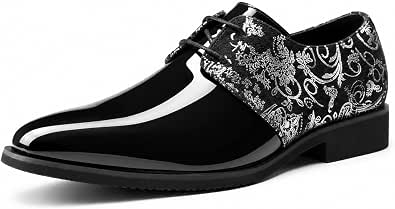 Austin Mill Men's Patent Velvet Oxford Dress Shoes for Wedding & Prom