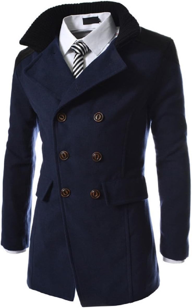 Smile Lala メンズ アウター コート ビジネス スーツ 紳士 防寒 秋 国際ブランド シンプル ボタン ダブル 冬 春