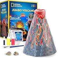 National Geographic Jumbo Volcano Science Kit - 18\" Giant Volcano with Multiple Eruptions, Science Experiments, Science Fair Projects