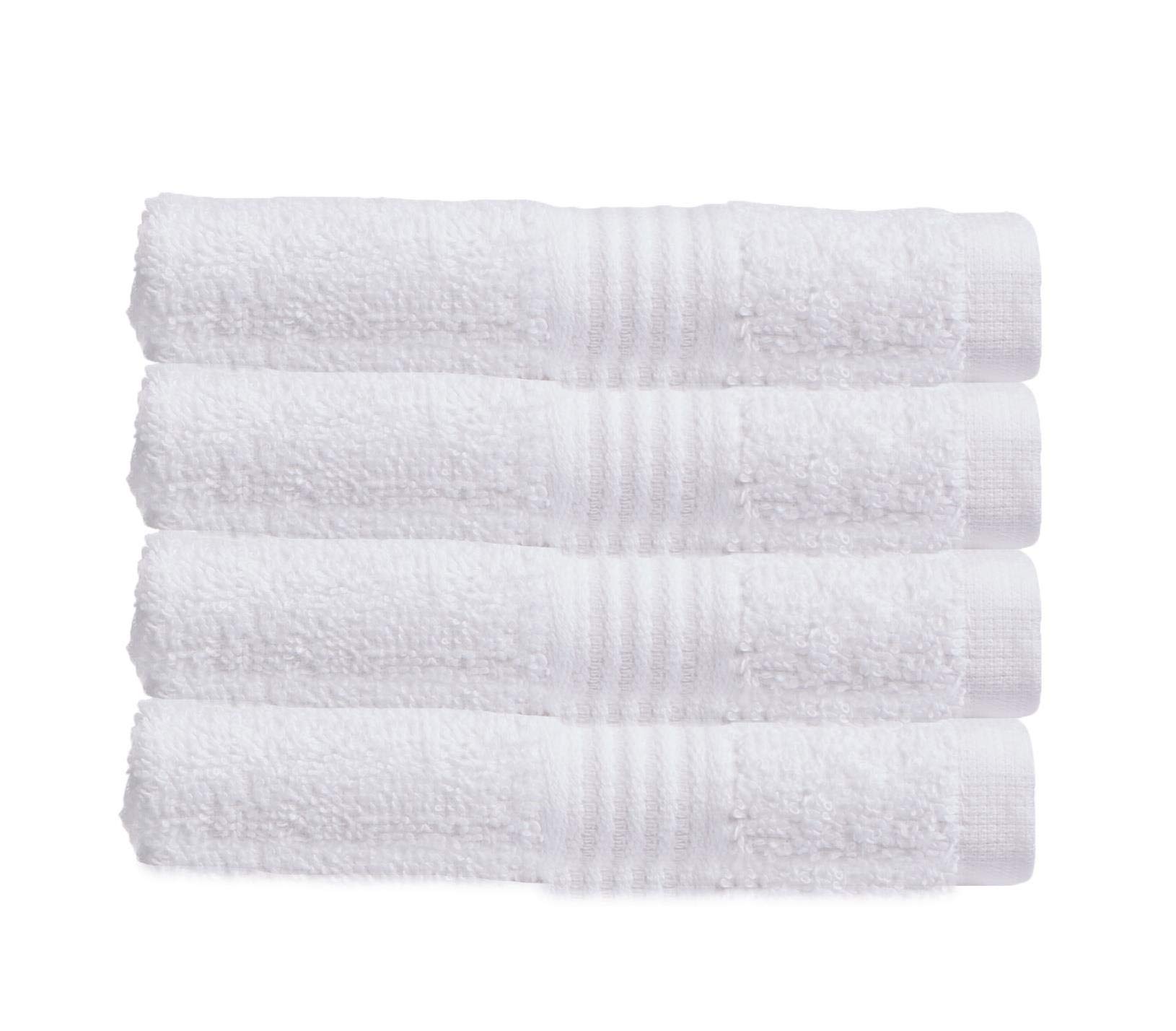 Olivia Rocco White Egyptian Cotton Towels Home Bathroom Towel Set Bale Fade Resistant 500Gsm Home Collection Bales Bath Sets, 4 Washcloths