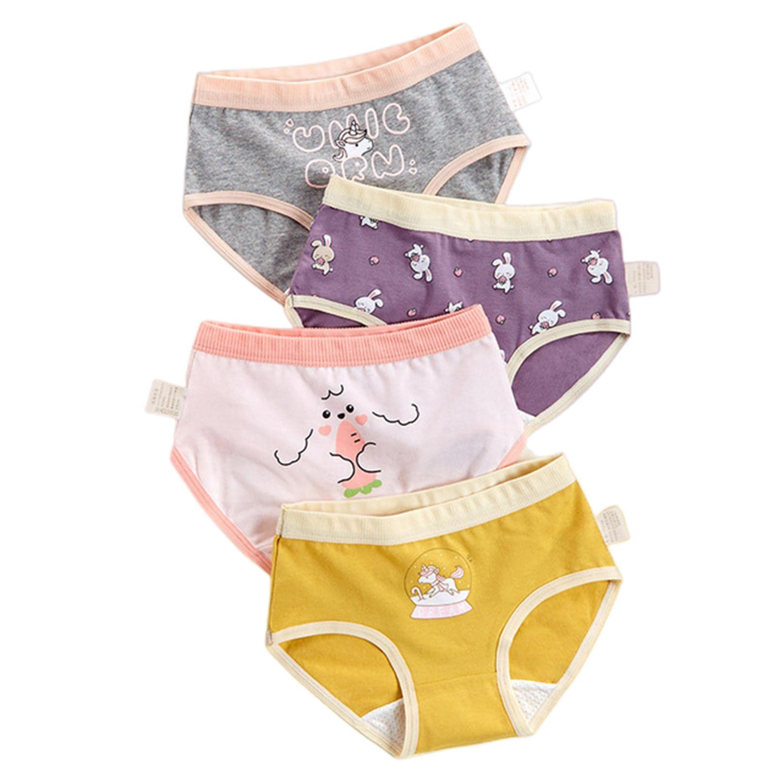 Kids underwear Girls Underpants Kids Cotton Underpants Kids Briefs Cartoon Shorts 4Pcs Piece