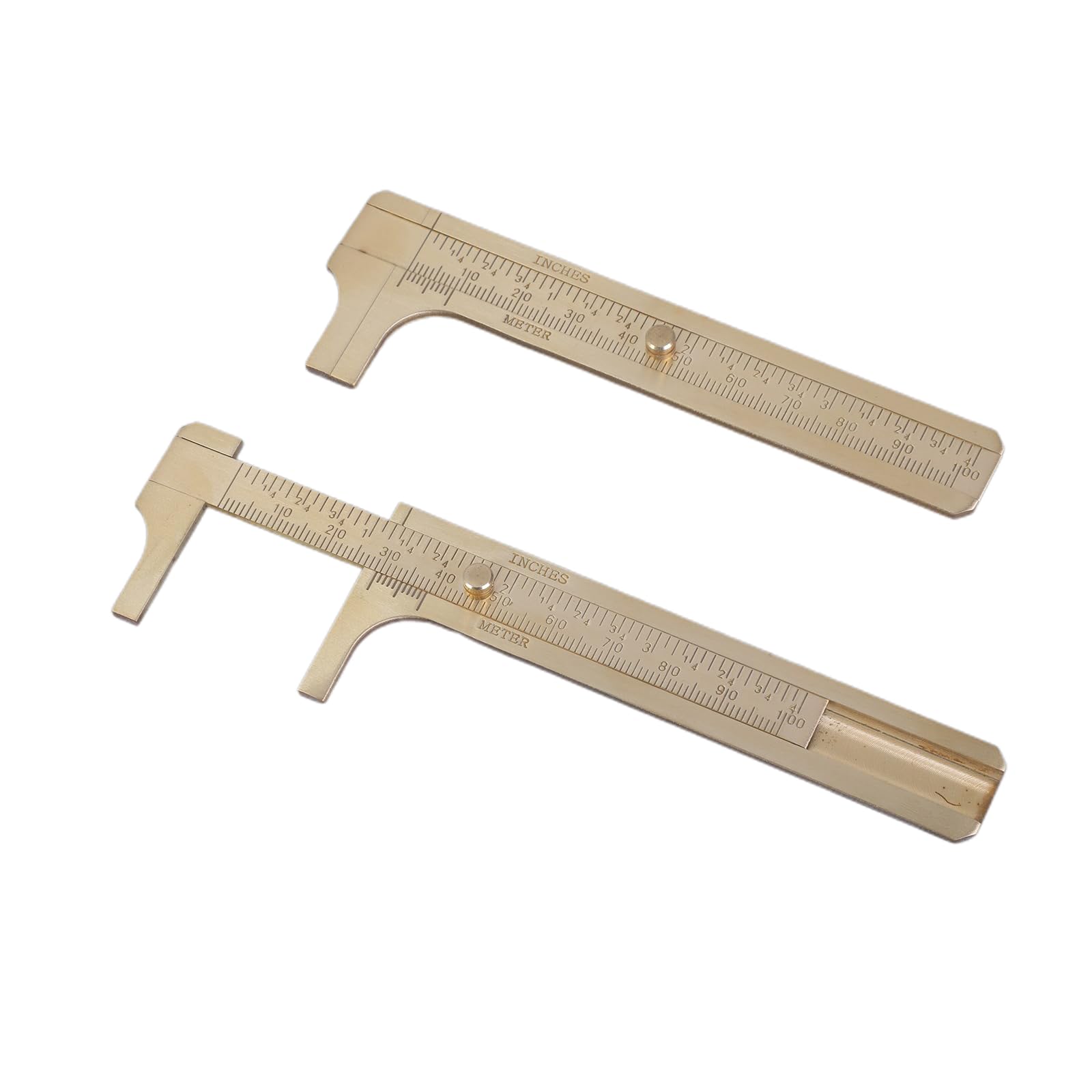 RGYBAO Pack Of 2 Brass Vernier Calipers Small Size with Double Scale Brass Callipers Hand for Jewelry & Measuring Tool