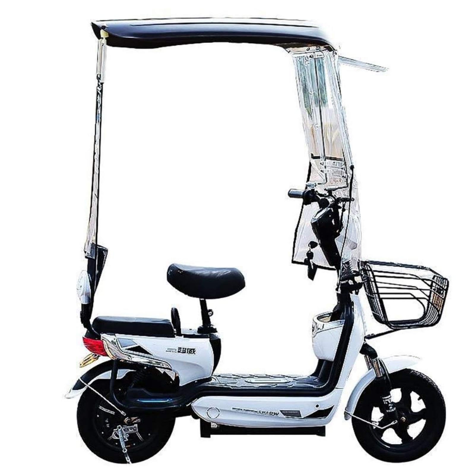Housse de pluie pour moto et scooter électrique avec auvent transparent intégral