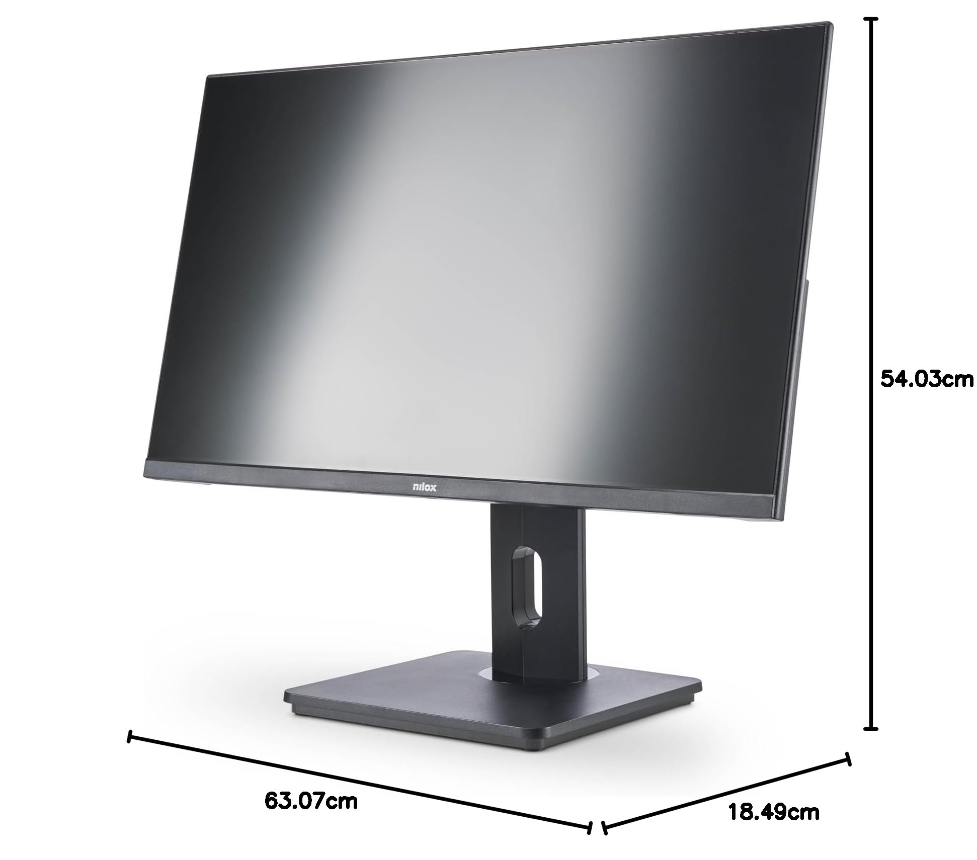 Nilox NXM24REG02 Monitor 24 Pollici FullHD, Frequenza 75Hz, Tempo di Risposta 4ms, Schermo PC con Protezione Luce Blu, Monitor Gaming con Base Regolabile e Girevole, HDMI, DP e VGA