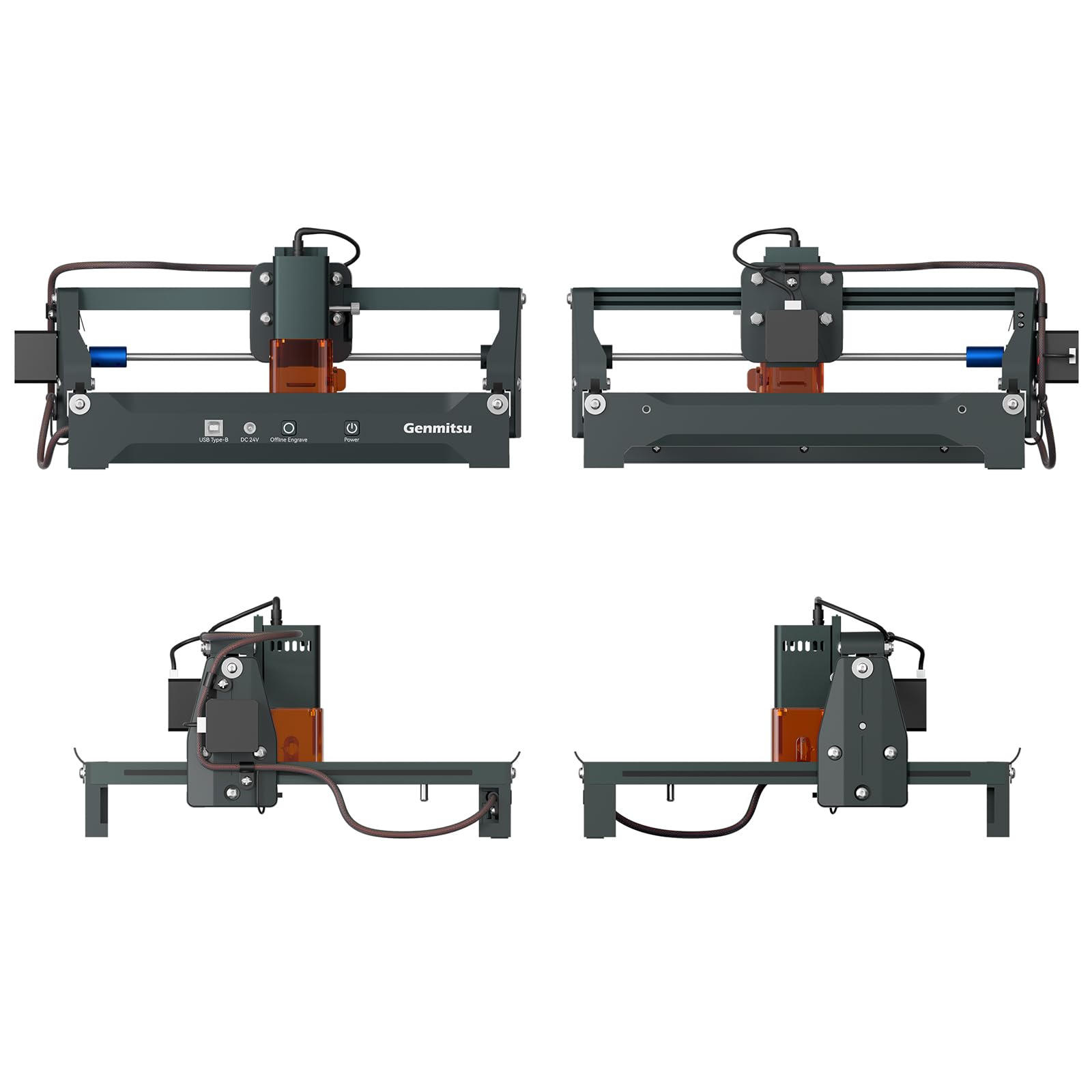Genmitsu 2,5w Kortek Tragbarer Laser Graviermaschine, 200x150mm | Plug-and-Play, Präzises Gravieren und Schneiden von Papier, Leder mit ±0,01mm Wiederholgenauigkeit, Klasse 1