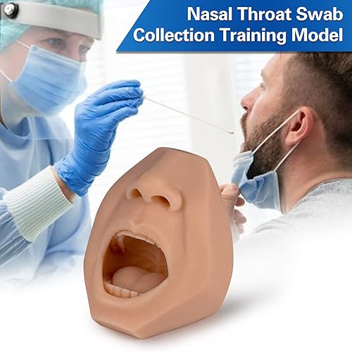 Miniatura 18 de SimCoach Hisopo nasal, modelo de entrenamiento de prueba de hisopo de garganta, simulador de recolección de hisopos, hisopo oral de saliva, Negro