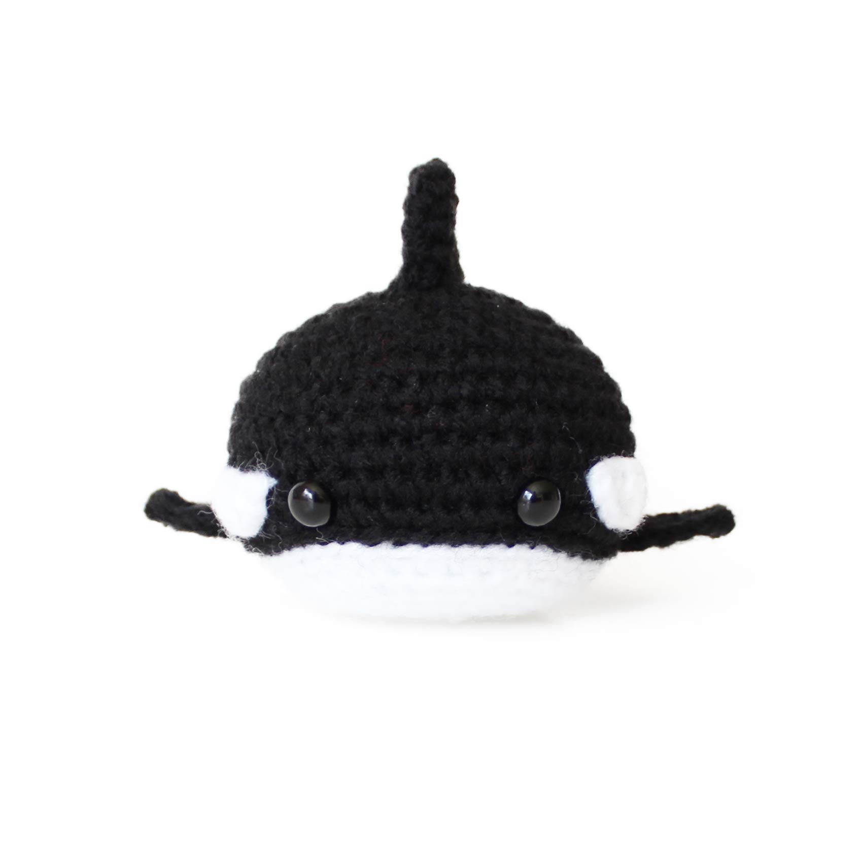 Handmade Crochet Amigurumi Orca Killer Whale Stress Ball by Geekirumi! | Squeeze Toy Figurine for Anxiety Relief, Fidget Therapy, Office Desk Decor, and Calming Gifts, Emotional Support Plushie