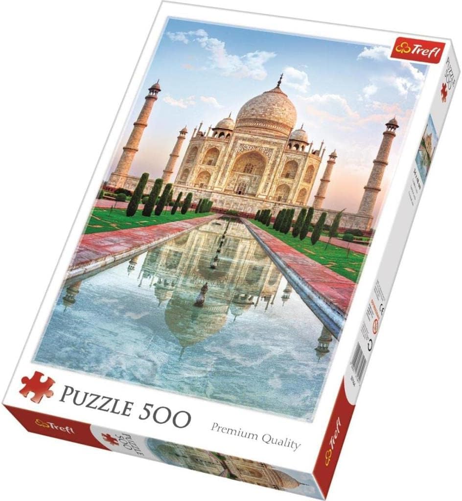 TREFL 500 Piece Jigsaw Puzzle, Taj Mahal, Agra India Puzzles, Mausoleum Puzzles, Adult Puzzles, Trefl 37164