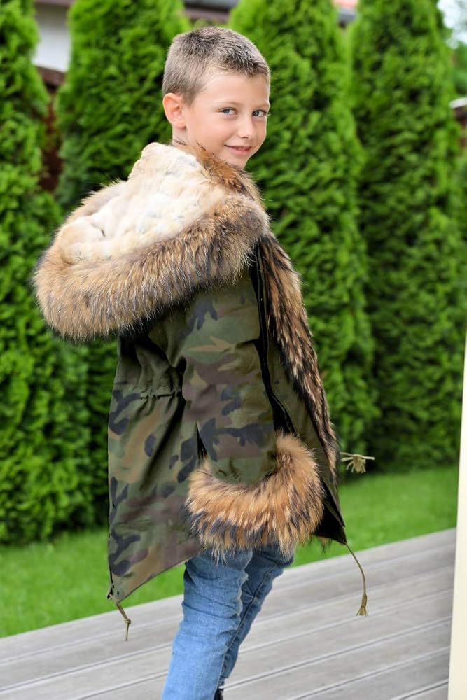 Roiii Faux Fur Children Parka Jacket Coats Kids Universal