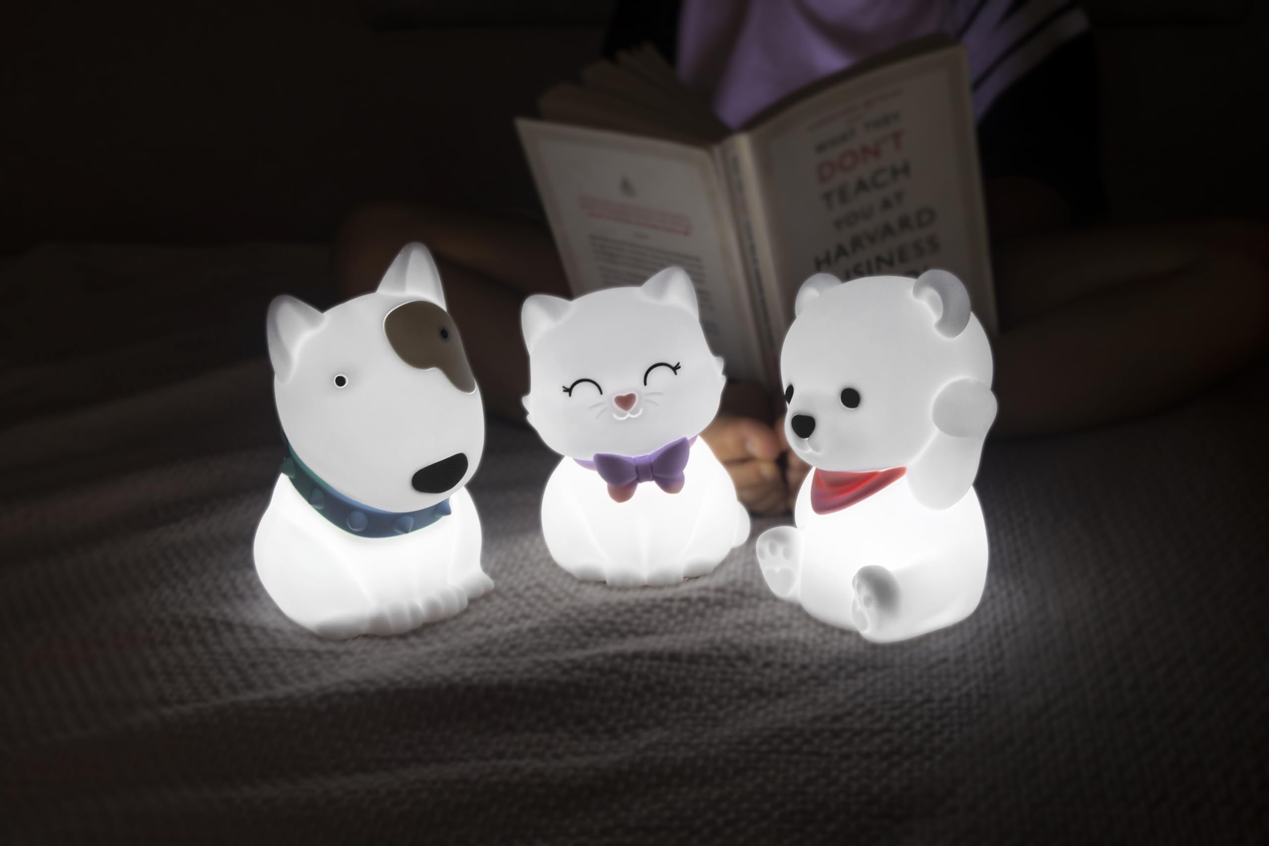 [D]hink DHINK - Lámpara de noche recargable LED de gato, lámpara de noche de silicona para habitación de bebé y niño, lámpara de noche infantil, regalo de nacimiento, color blanco