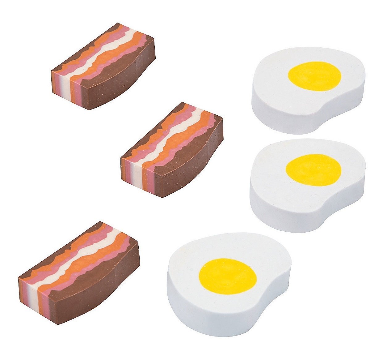 Oriental Trading Company Bacon and Egg Erasers (1 Dozen)