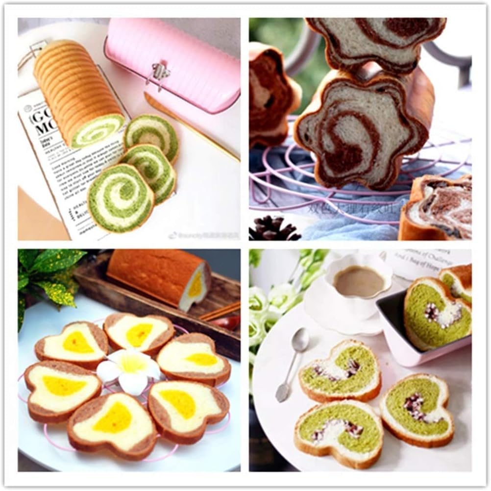 Molde para pan con tapa, molde antiadherente de acero al carbono, en forma de corazón y en forma de flor para tostadas, sándwiches y pasteles, resistente a la temperatura