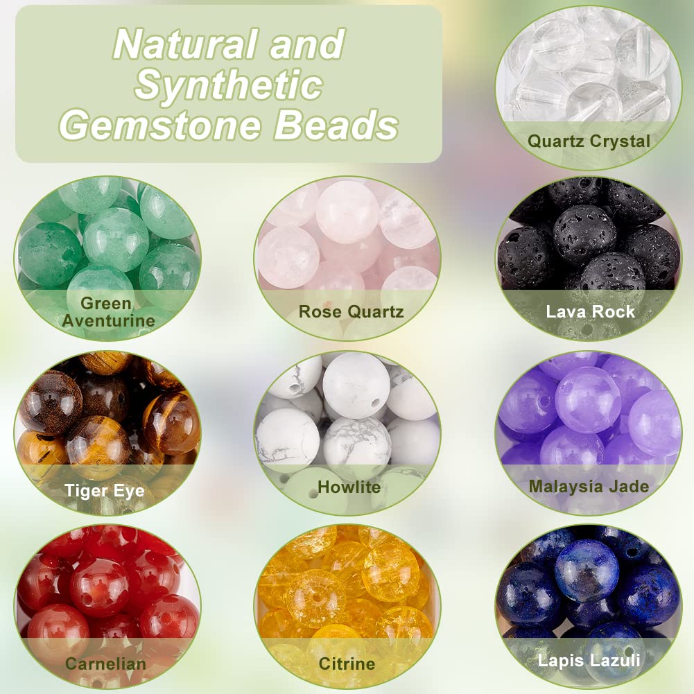 1 Box Environ 400 Brins De Perles De Lave Naturelles De 6mm, Pierre