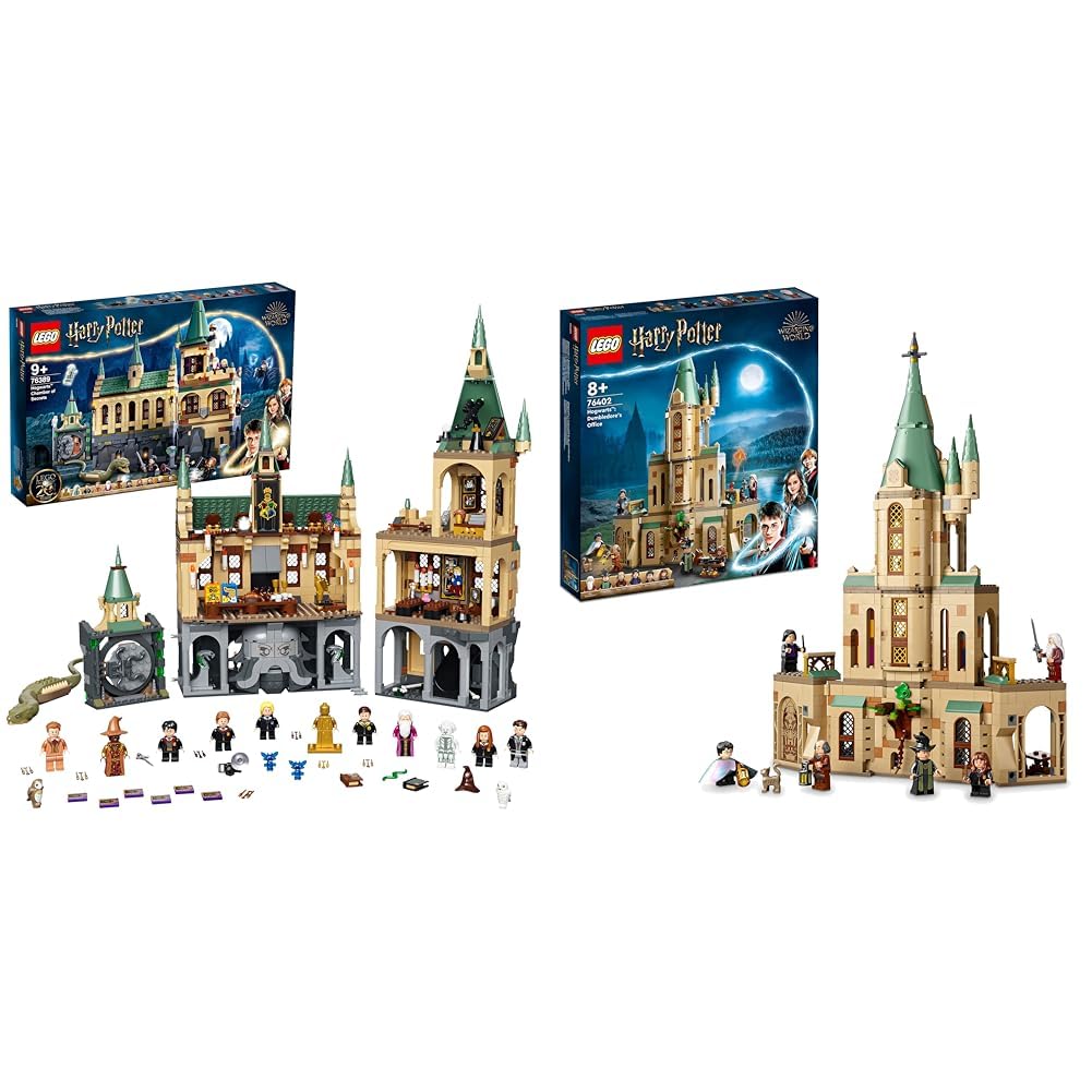 LEGO 76389 Harry Potter Schloss Hogwarts Kammer des Schreckens Spielzeug Set & 76402 Harry Potter Hogwarts: Dumbledores Büro Set zur Schloss Erweiterung mit dem Schwert Gryffindors und Minifiguren