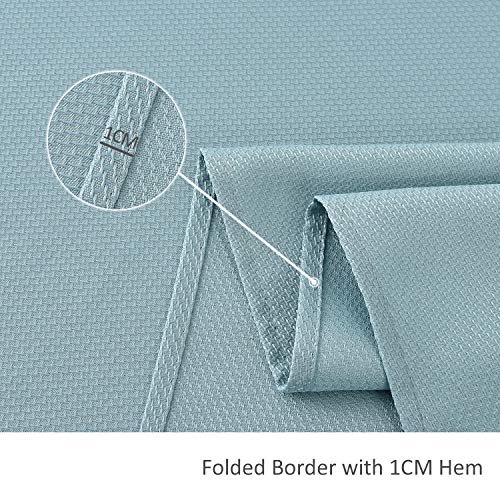 Image of maxmill Textured Rectangular Tablecloth Water Resistance Antiwrinkle Spillproof Soft Jacquard Table Cloth for Dining Room, Buffet Banquet Parties and Holiday Dinners, 60 x 104 Inch, Dusty Blue