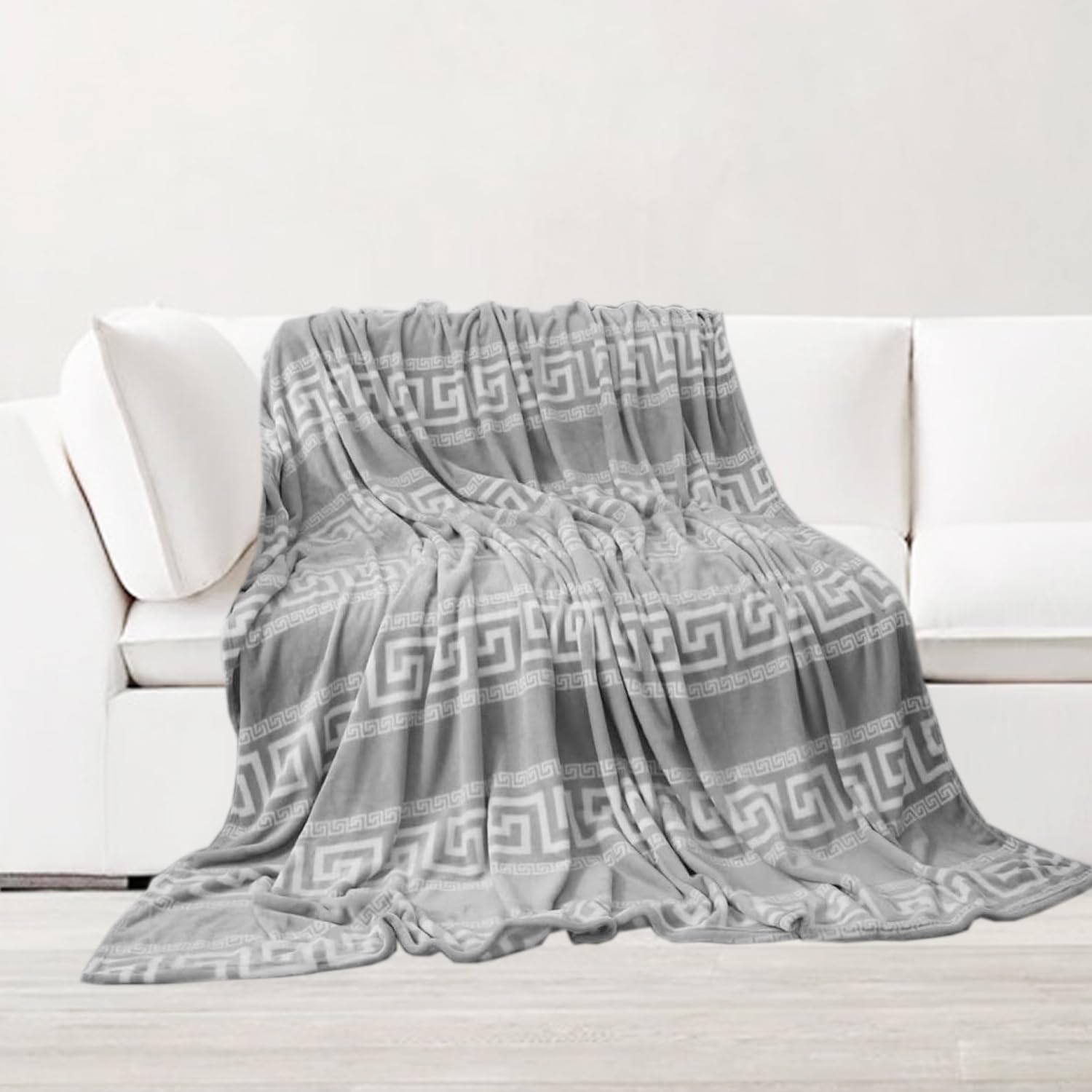 GREATOYAR Flannel Blanket for Sofa, Flannel Blanket for Bed, Pet Blanket, Lightweight Blankets, Extra Warm, Overbed, Warm, Breathable for Winter, Grey Walls, 220X240cm