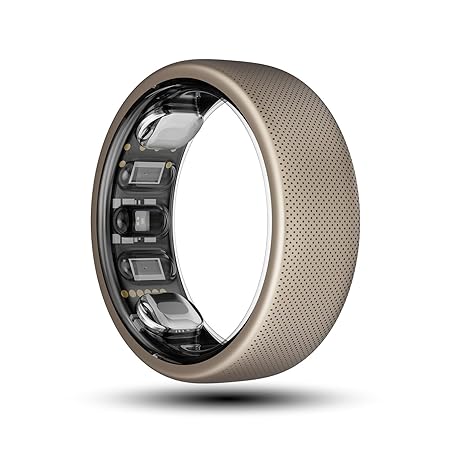 Amazfit Helio Smart Ring, Wearable Fitness Tracker, Sleep Heart Rate Health Monitor, No App Subscription, 4 Days Battery Life, Fast Wireless Charging, 10 ATM Water-Resistance (Size 8)