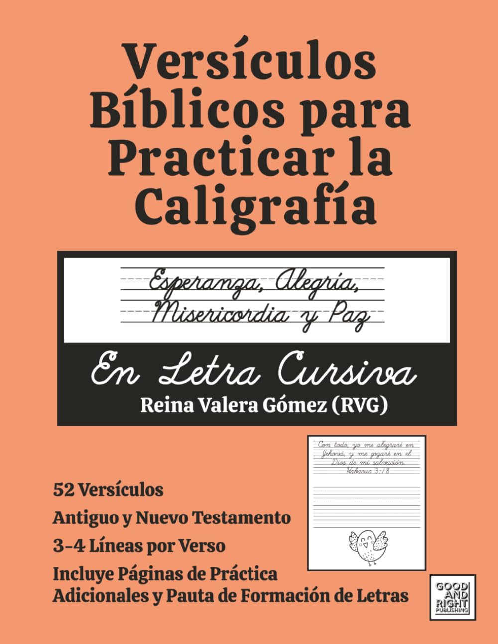 Versículos Bíblicos para Practicar la Caligrafía: Esperanza, Alegría, Misericordia y Paz En Letra Cursiva