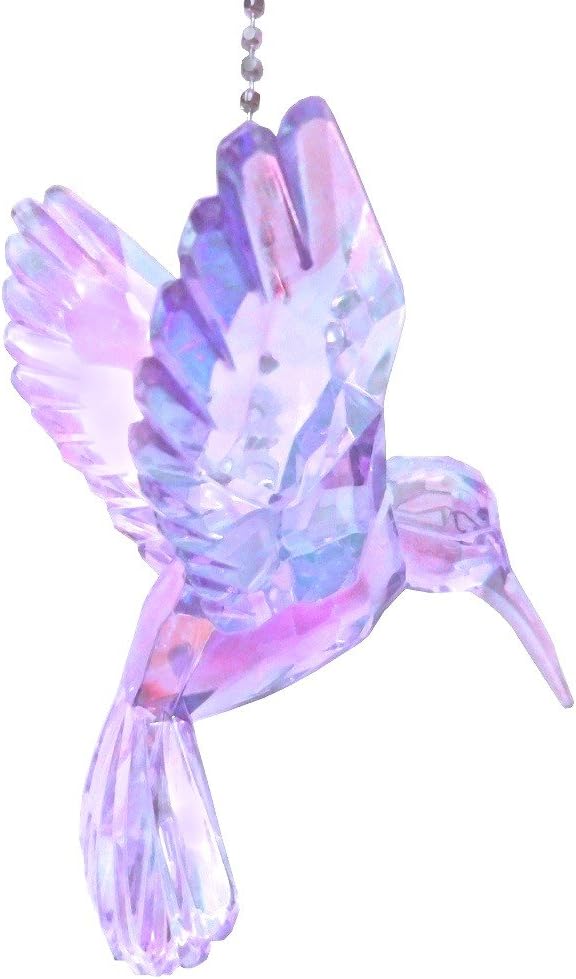 WeeZ Industries Acrylic Hummingbird Ceiling Fan Pull Light Chain Ornament (Purple)